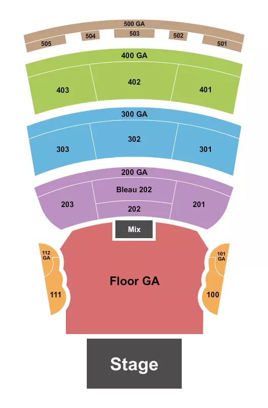 ENDSTAGE GA 2 Seating Map Seating Chart