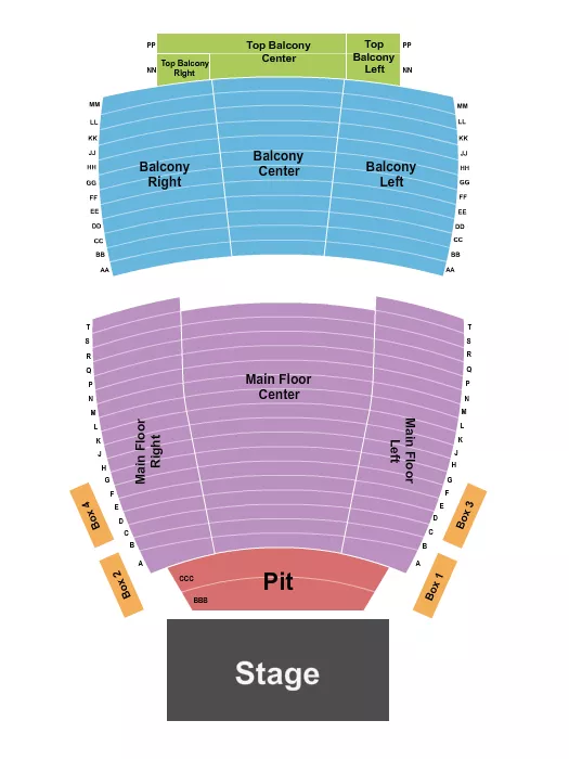 ENDSTAGE BOX PIT Seating Map Seating Chart