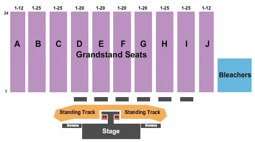 ENDSTAGE GA T STAGE W PITS Seating Map Seating Chart