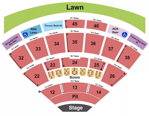 ENDSTAGE W TERRACE DECK 2 Seating Map Seating Chart