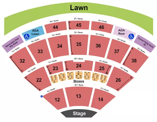 ENDSTAGE W TERRACE DECK Seating Map Seating Chart
