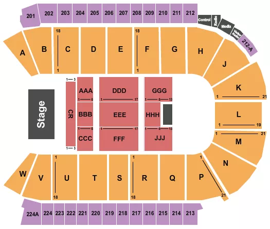 ENDSTAGE 4 Seating Map Seating Chart