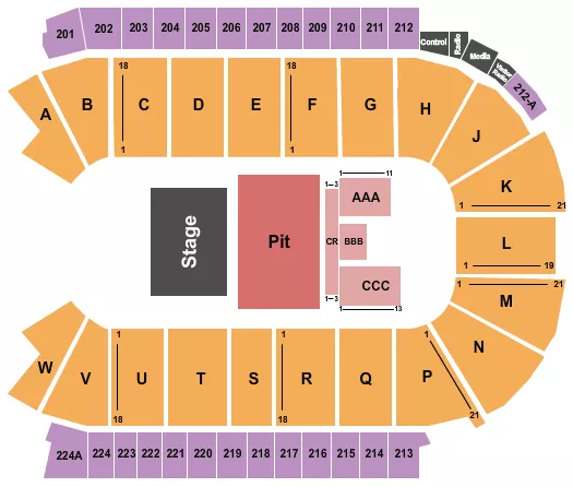 HALF HOUSE GA PIT Seating Map Seating Chart