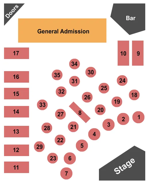 BLUE NOTE HARRISON RSV TABLES GA Seating Map Seating Chart