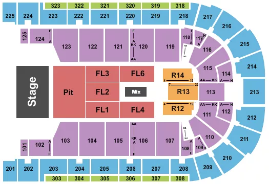 BOARDWALK HALL ARENA BOARDWALK HALL ENDSTAGE PIT 2 Seating Map Seating Chart