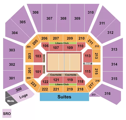 VOLLEYBALL 2026 Seating Map Seating Chart
