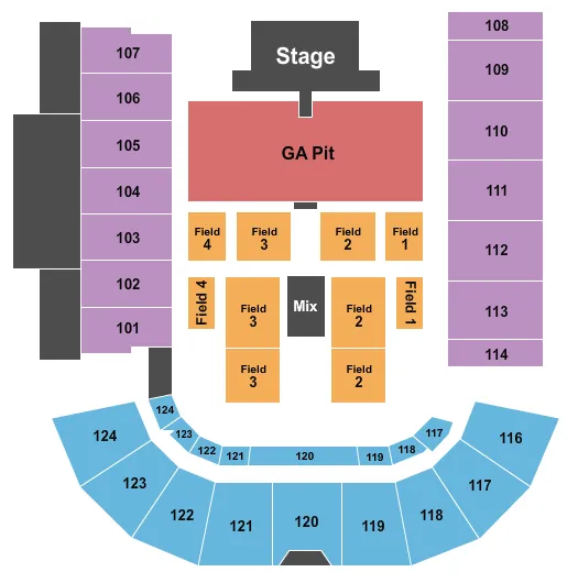 BOBCAT STADIUM MSU IMAGINE DRAGONS Seating Map Seating Chart