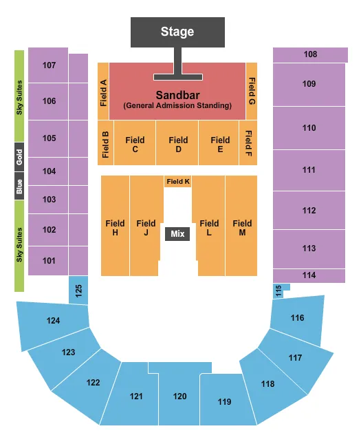BOBCAT STADIUM MSU KENNY CHESNEY Seating Map Seating Chart