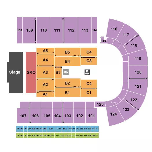 BOBCAT STADIUM MSU MUMFORD SONS Seating Map Seating Chart
