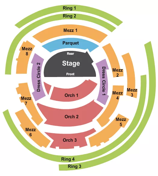 CENTER STAGE Seating Map Seating Chart