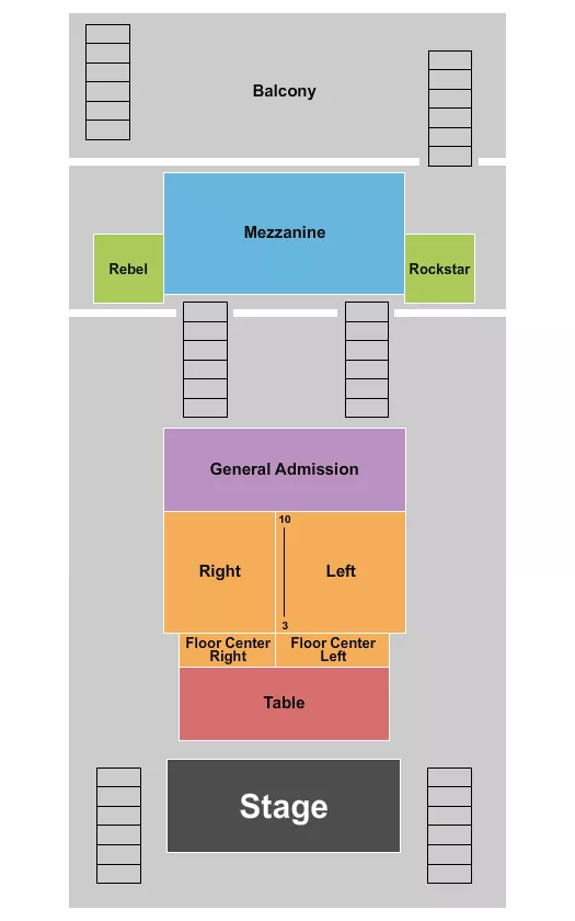 BURLESQUE Seating Map Seating Chart