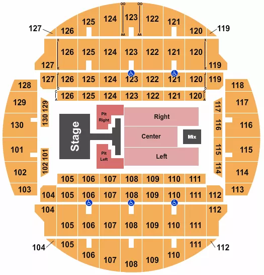 PHIL WICKHAM Seating Map Seating Chart