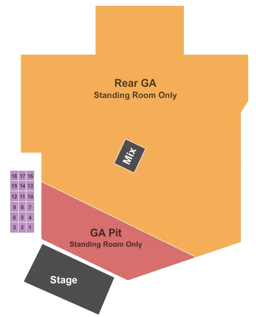 GA W FRONT PIT Seating Map Seating Chart