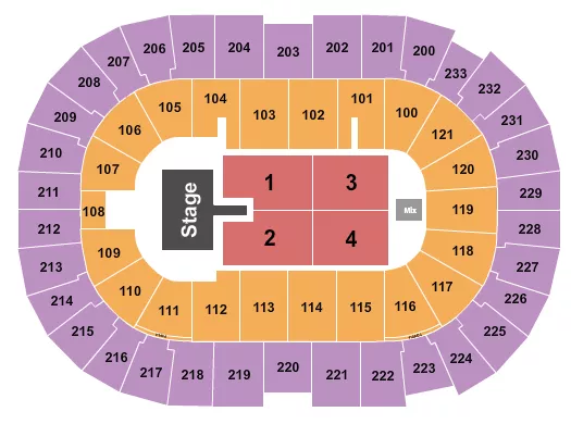 ENDSTAGE W CATWALK Seating Map Seating Chart