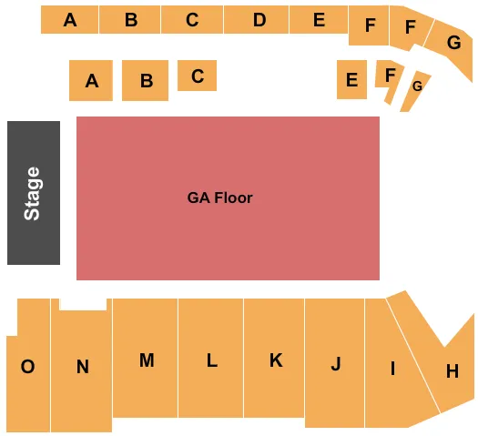 ENDSTAGE GA FLOOR Seating Map Seating Chart