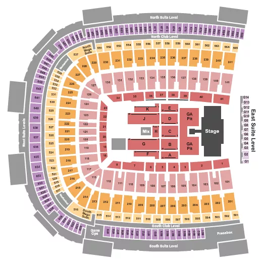 ENDSTAGE GA PIT Seating Map Seating Chart