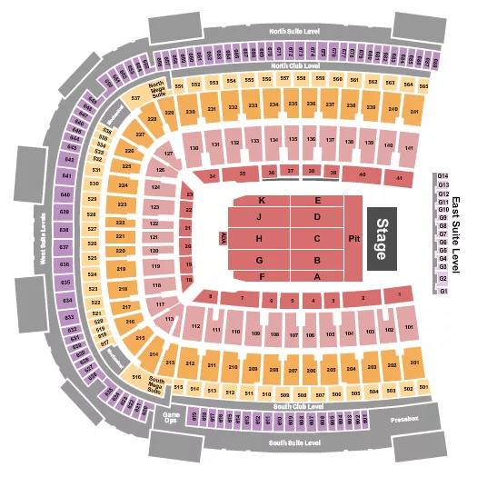 ENDSTAGE PIT Seating Map Seating Chart