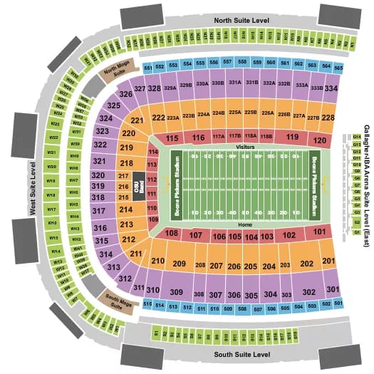FOOTBALL Seating Map Seating Chart