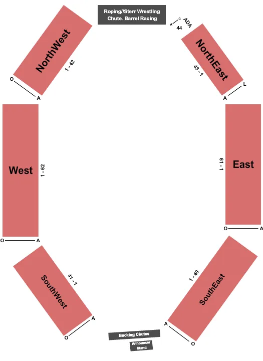 RODEO Seating Map Seating Chart