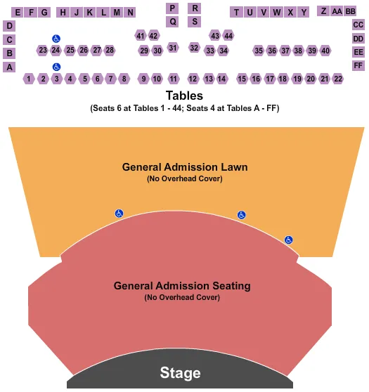 ENDSTAGE GA TABLES Seating Map Seating Chart
