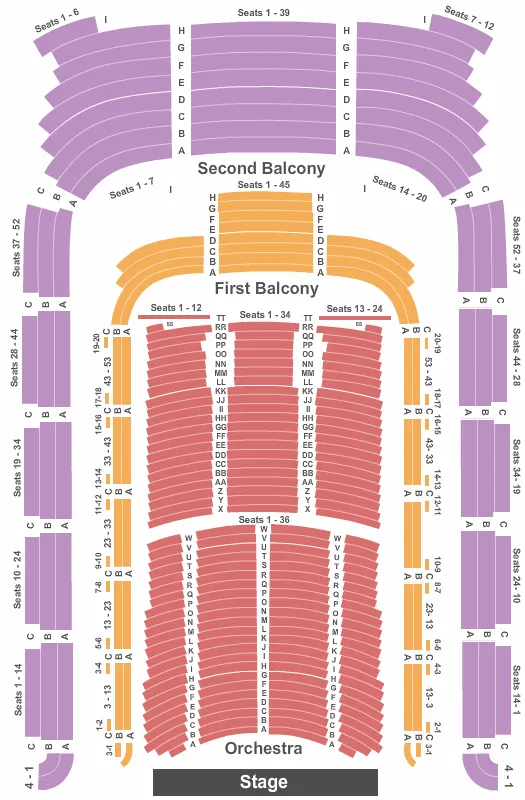 ENDSTAGE 2 Seating Map Seating Chart