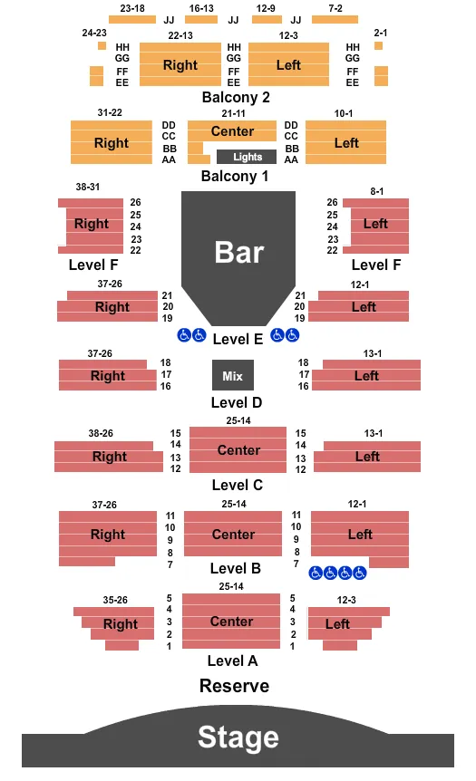 ENDSTAGE RESERVE Seating Map Seating Chart
