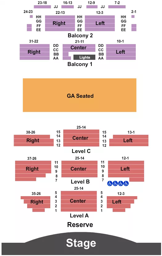 ENDSTAGE GA 4 Seating Map Seating Chart