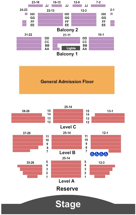 ENDSTAGE GA FLOOR Seating Map Seating Chart