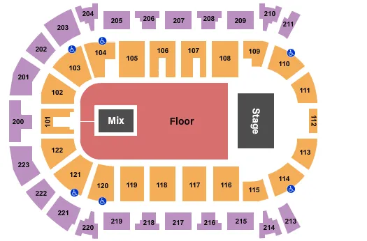 ENDSTAGE GA FLOOR Seating Map Seating Chart