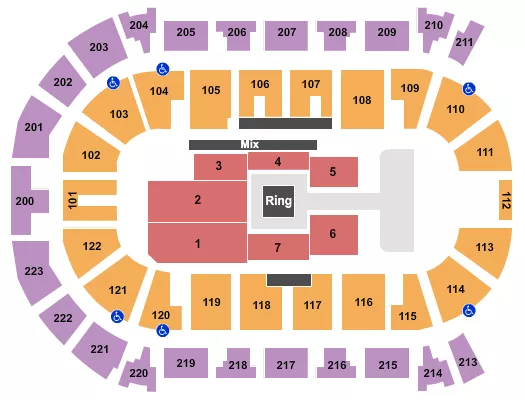 WRESTLING AEW Seating Map Seating Chart