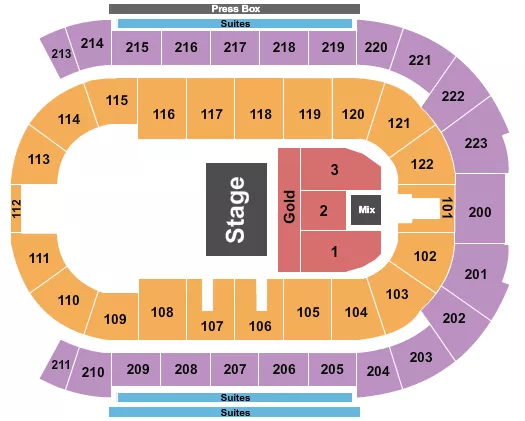 ENDSTAGE GOLD Seating Map Seating Chart