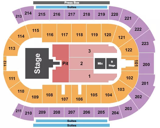 ENDSTAGE PIT W CATWALK Seating Map Seating Chart