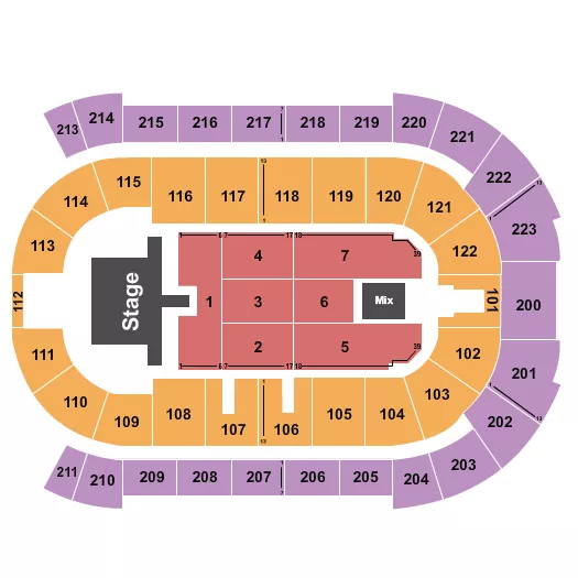 ENDSTAGE W CATWALK Seating Map Seating Chart
