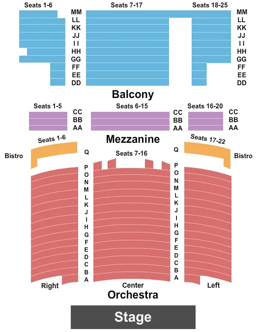 END STAGE Seating Map Seating Chart