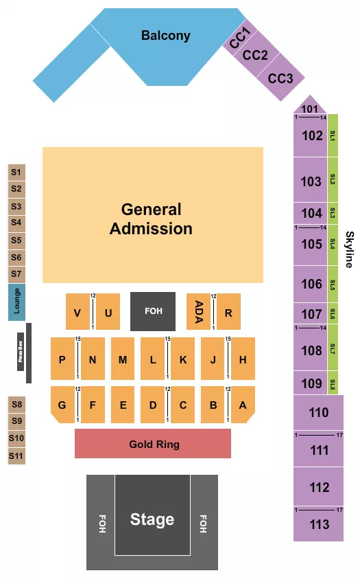 CONCERT Seating Map Seating Chart