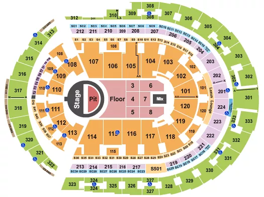 5 SECONDS OF SUMMER Seating Map Seating Chart