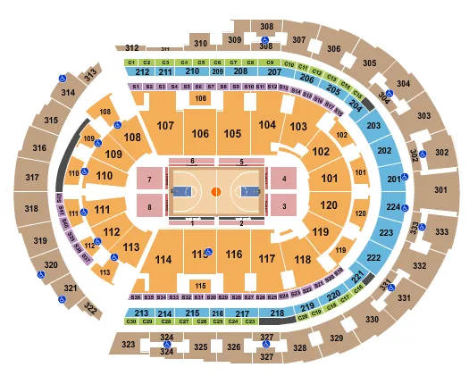 BASKETBALL ROWS Seating Map Seating Chart