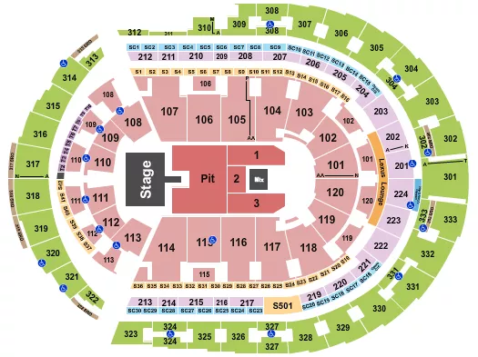 ENDSTAGE GA PIT W CATWALK 2 Seating Map Seating Chart