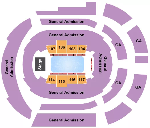 ICE SHOW WITH GA Seating Map Seating Chart