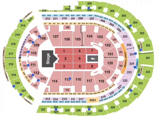 RASCAL FLATTS Seating Map Seating Chart