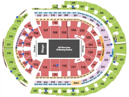 RODEO W CONCERT Seating Map Seating Chart