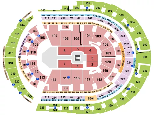WWE Seating Map Seating Chart