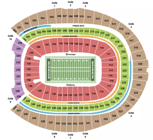 FOOTBALL NO VFS Seating Map Seating Chart