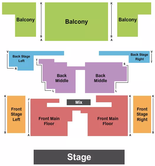 ENDSTAGE FRONT Seating Map Seating Chart