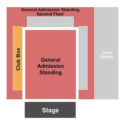 BROOKLYN BOWL NASHVILLE GA CLUB 2 Seating Map Seating Chart