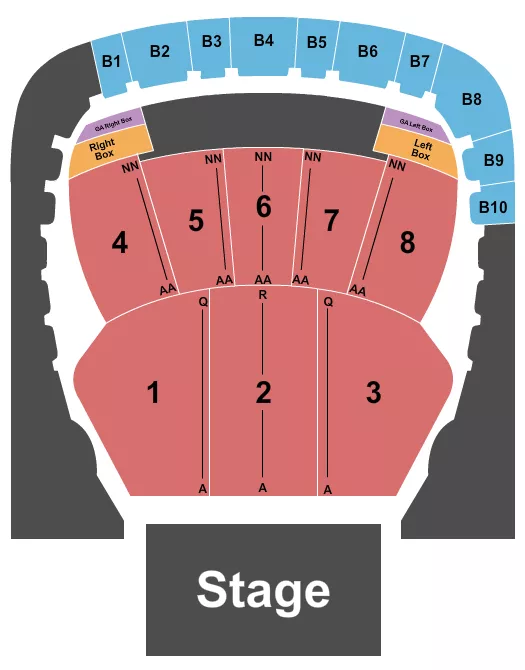 ENDSTAGE W GA BOXES Seating Map Seating Chart