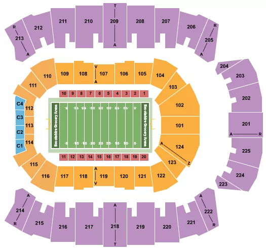 FOOTBALL INDOOR Seating Map Seating Chart