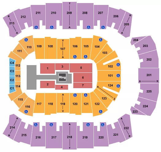 WRESTLING AEW Seating Map Seating Chart