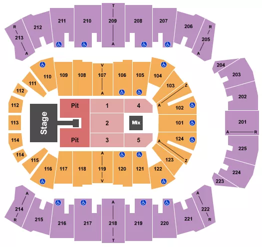ENDSTAGE PIT W CATWALK Seating Map Seating Chart