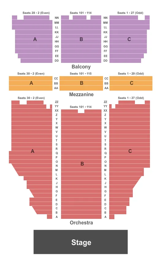 ENDSTAGE NO PIT Seating Map Seating Chart